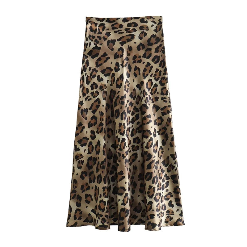 Leopard Print High Skirt