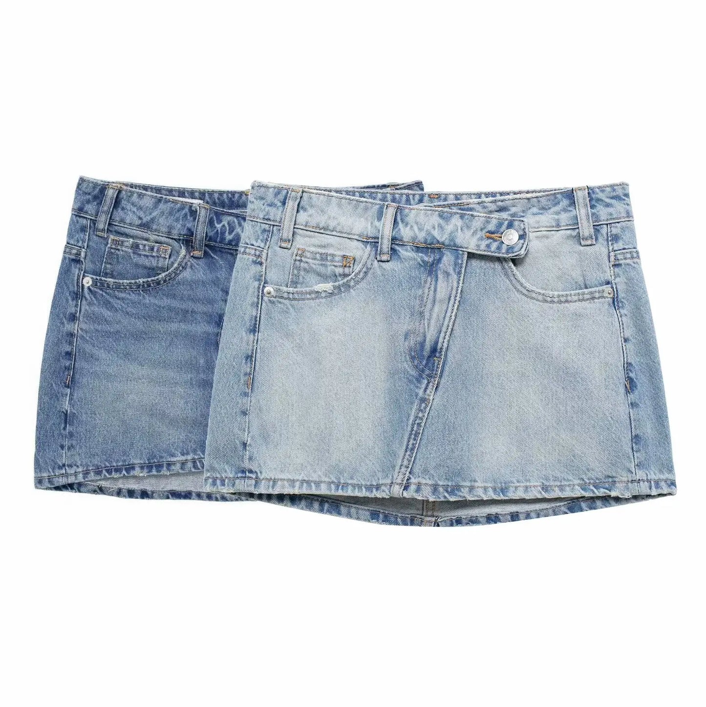 Blue Denim Mini Skirt