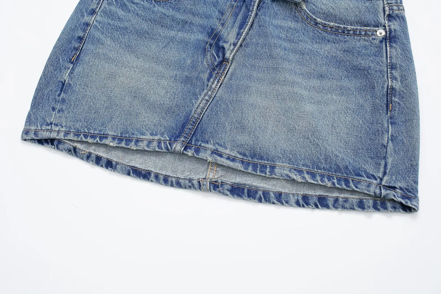 Blue Denim Mini Skirt