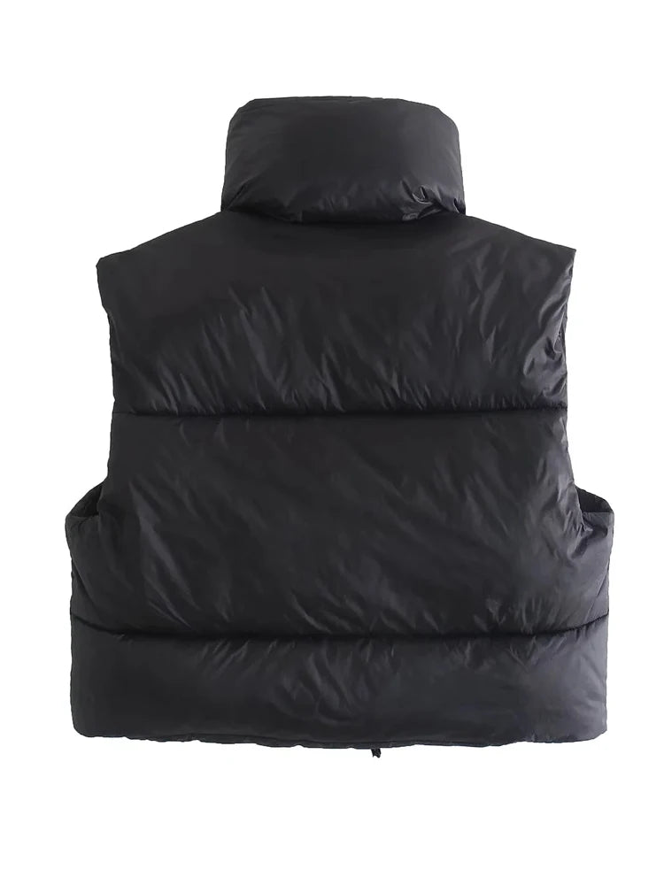 Padded  Sleeveless VestHigh Neck