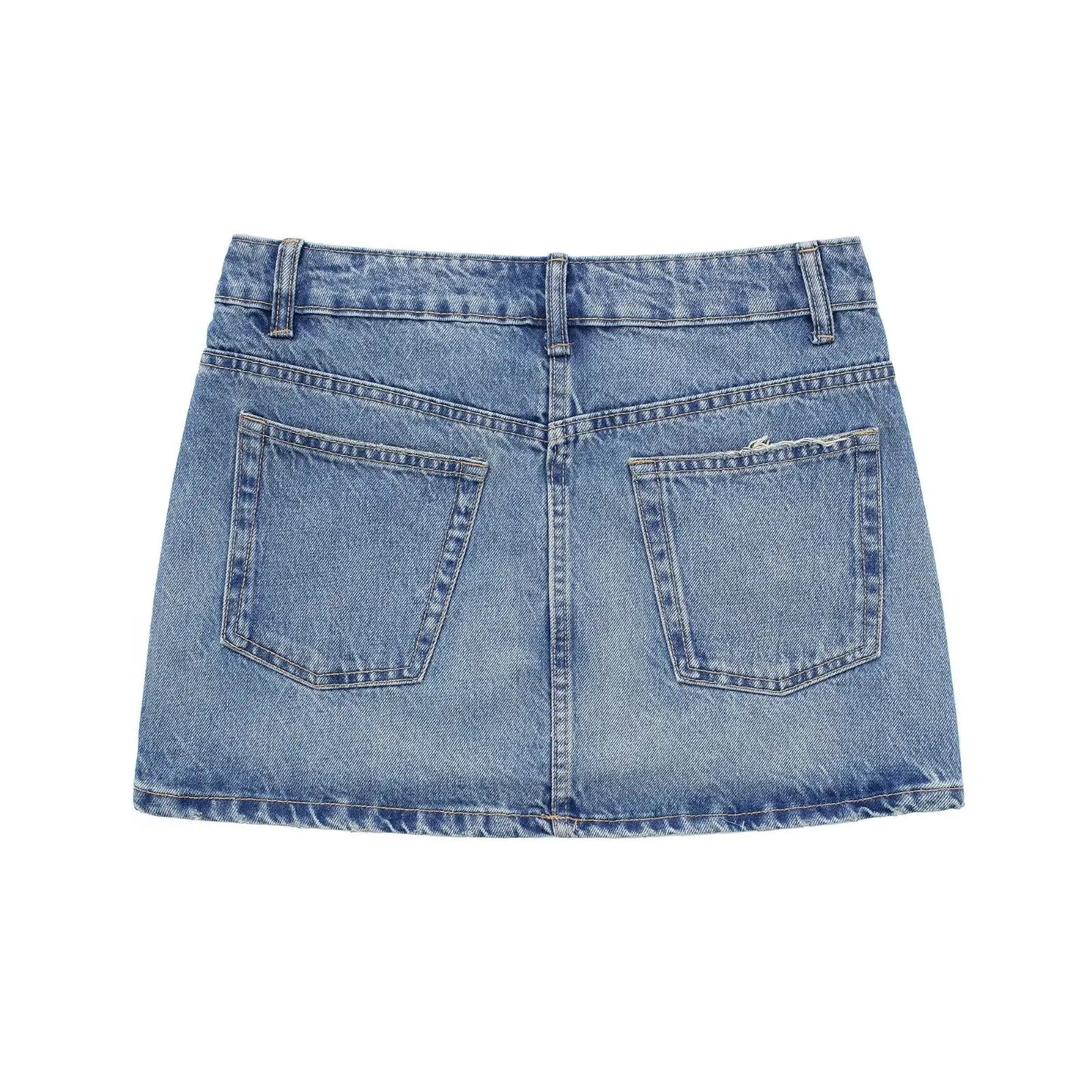 Blue Denim Mini Skirt