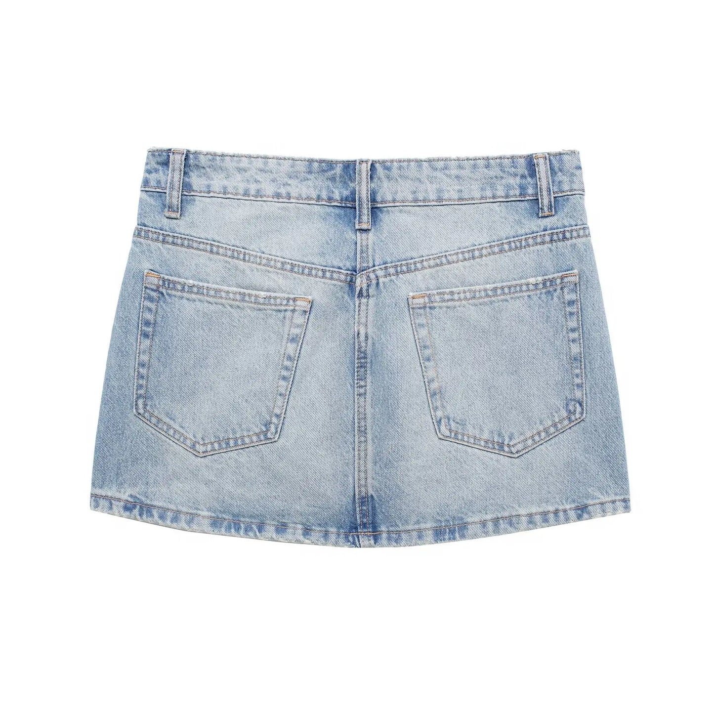 Blue Denim Mini Skirt